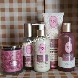 New! Aromatherapy INSPIRE LOVE Rose + Vanilla 5PC Collection Set Bundle